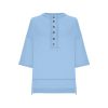 Women's Drop Shoulder 3/4 Sleeve T-Shirts Lightweight Casual Summer Sweatshirt Button Up Henley Neck Pullover Tops