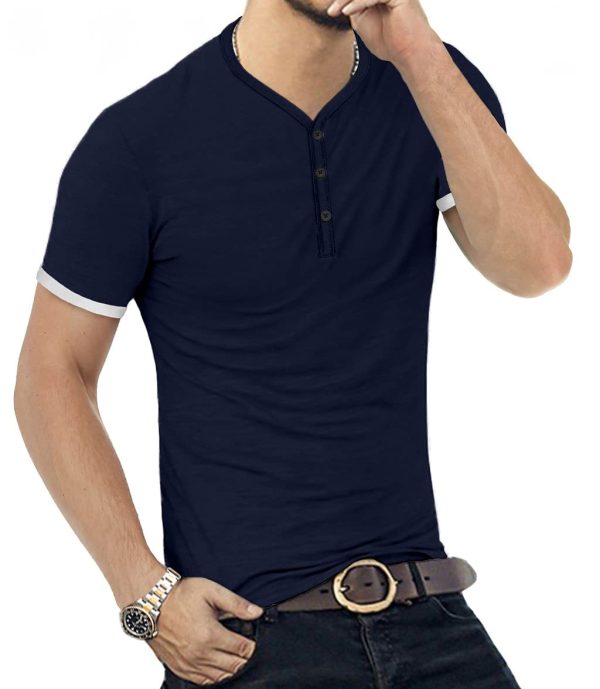 51CmeSt9FSS.jpg Mens Casual Slim Fit Basic Henley Short/Long Sleeve Fashion Cotton T-Shirt