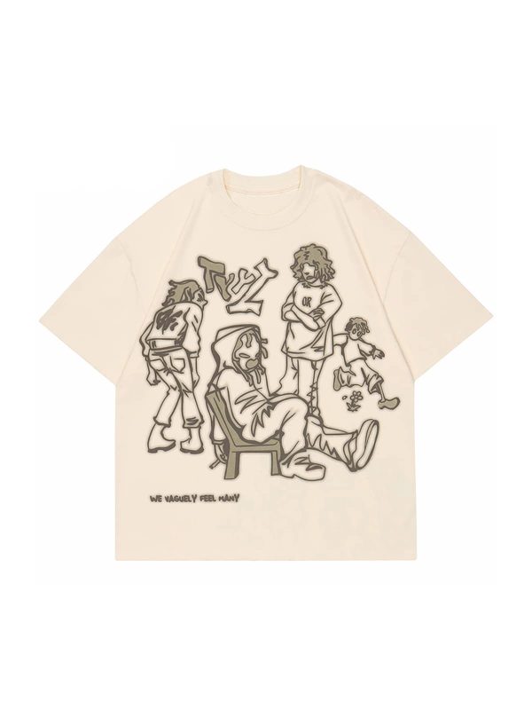 51PvS61fWdL.jpg Mens Oversized Vintage Graphic Tees Summer Cartoon Loose Fit Half Sleeve Baggy T Shirts for Women