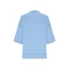 Women's Drop Shoulder 3/4 Sleeve T-Shirts Lightweight Casual Summer Sweatshirt Button Up Henley Neck Pullover Tops