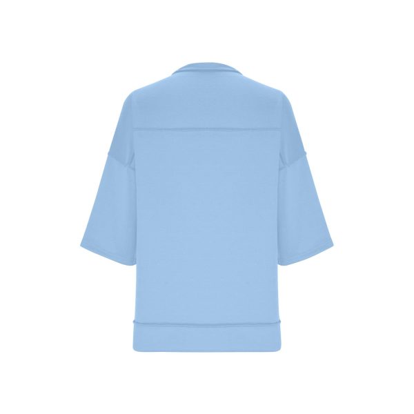 Women's Drop Shoulder 3/4 Sleeve T-Shirts Lightweight Casual Summer Sweatshirt Button Up Henley Neck Pullover Tops