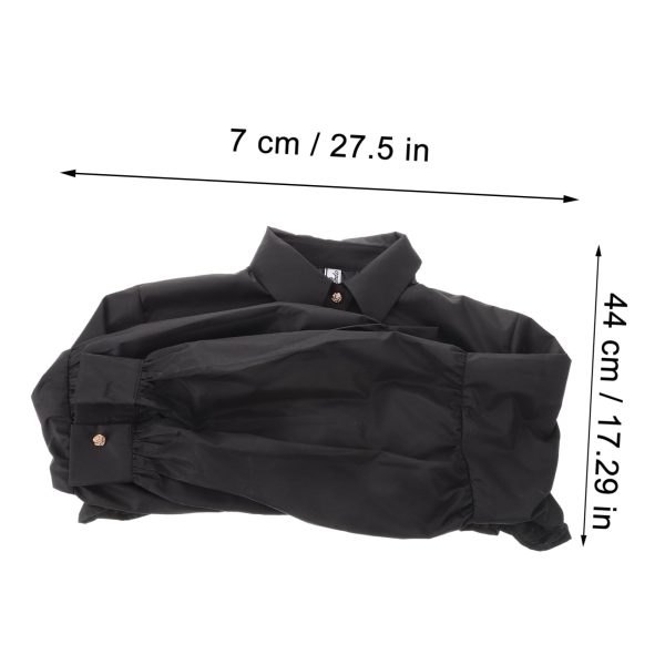 Half Blouse Collar Women's Detachable Fake Collar Long Sleeve for Crop Tops and Tulle Sleeve Dresses