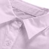 Women's Casual Shirt Dress Collar V Neck Button Down Loose Long Sleeve Mini Dresses Light Purple X-Large