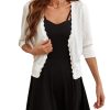 Women’s Sweater Cropped Cardigan Knit Shrugs for Dresses Tops Button Down Lightweight Soft