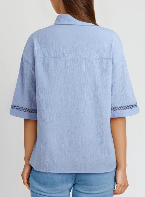 Womens Summer Tops Dressy Casual V Neck Short Sleeve Shirts Solid Button Down Blouses Tops