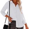 Womens Button Down Shirts Dress Shirts Long Sleeve Wrinkle Free Collared Work Office Solid Blouses Tops