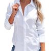 61efkymTqaL.jpg Women's Button Down Shirts Long Sleeve Dress Shirts Wrinkle Free Collared Work Office Solid Blouses Corset Tops