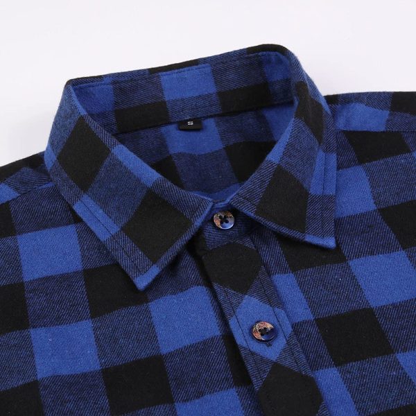 Flannel Plaid Shirt for Men - Regular-Fit Long-Sleeved Casual Button-Down Shirt