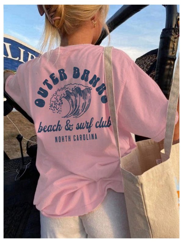 714QW0BUQnL.jpg Girl's Letter Print T Shirt Half Sleeve Drop Shoulder Crew Neck Oversized Tee Tops