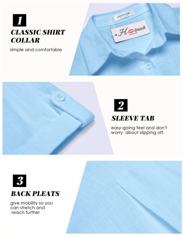 Button Down Shirt Women Cotton Short Sleeve Blouses V Neck Collared Button Up Summer Beach Tops