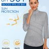 719NskIFF4L.jpg Women's 3/4 Roll Sleeve Golf Tennis Polo Shirts UPF50+ Half Zip Dry Fit Workout Tops Athletic Shirt
