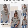 Womens Button Down Shirts V Neck Loose Casual Shirt