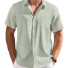 Shirts for Men Short Sleeve Button Down Shirt Casual Summer Beach Shirts