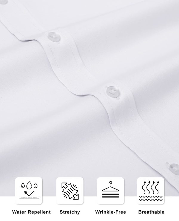 71E4g2AZaIL.jpg Slim Fit Mens Dress Shirts Long Sleeve Dress Shirts for Men Stain Sheild Button Down Shirt Men Big