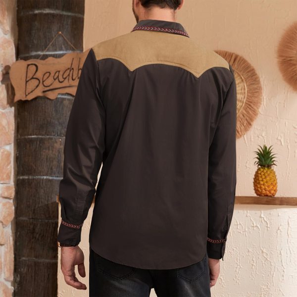 71IXhU4X1dL.jpg Mens Western Shirts Long Sleeve Cowboy Shirts for Men Casual Button Down Shirts Country Shirt
