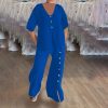 Plus Size Two Piece Outfits for Women Cotton Linen Capri Sets Half Sleeve Tops and Wide Leg Pants Summer Lounge Set