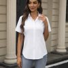 Womens Button Down Shirts Stretch Wrinkle Free Formal Short Sleeve Dress Shirt Summer Work Blouses Business Casual Tops