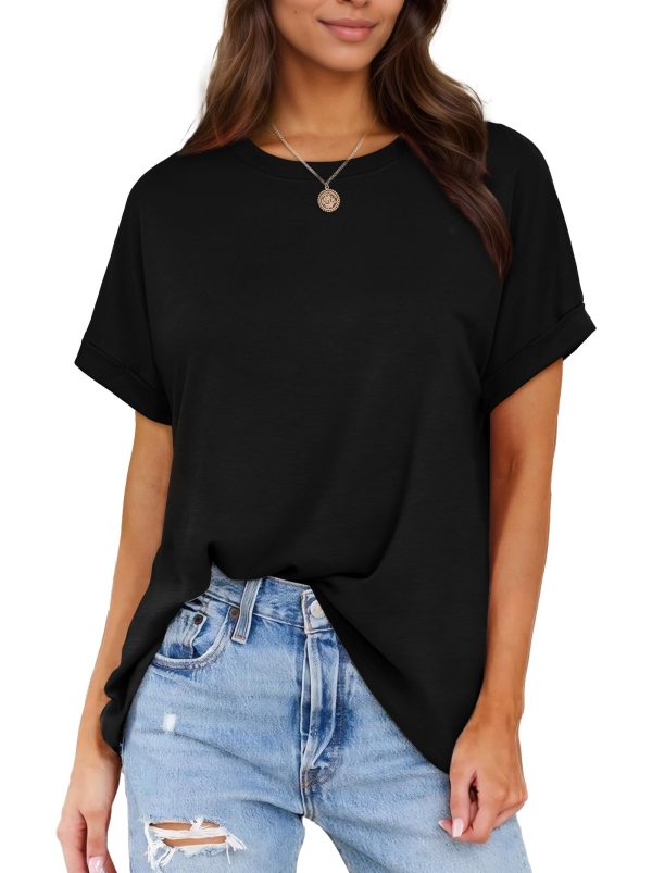 71ZnGJBpyTL.jpg Women's Oversized T Shirts Short Sleeve Crewneck Summer Tops Casual Loose Basic Tee Shirts 2025 Trendy Clothes
