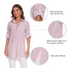 Women’s UPF 50+ Button Down Shirt Dress Collared Long Sleeve Blouse Swimsuit Coverup Boyfriend Shirts Loose Fit