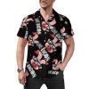 Funny Bacon I Love Bacon Men's Button Down Shirts Short Sleeve Casual Shirts Summer T-Shirt Top for Vacation Wedding