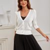 Women’s Sweater Cropped Cardigan Knit Shrugs for Dresses Tops Button Down Lightweight Soft