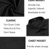 Mens Short Sleeve Button Down Shirts Wrinkle Free Dress Shirts Casual Polka Dot Print Shirt with Pocket