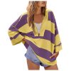 Oversized Sweatshirts for Women Half Zip Up V Neck Color Block Pullover Fall Casual Drop Shoulder Long Sleeve Tops