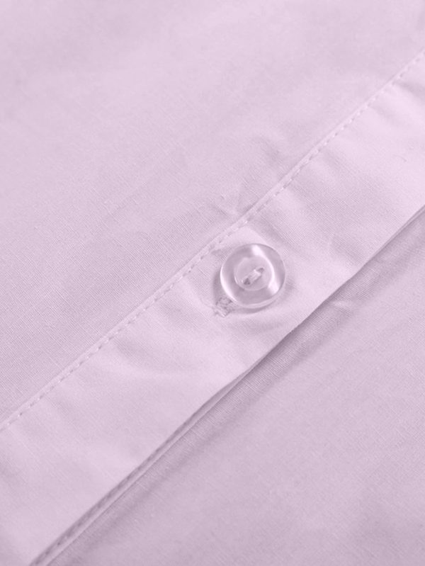 Women's Casual Shirt Dress Collar V Neck Button Down Loose Long Sleeve Mini Dresses Light Purple X-Large
