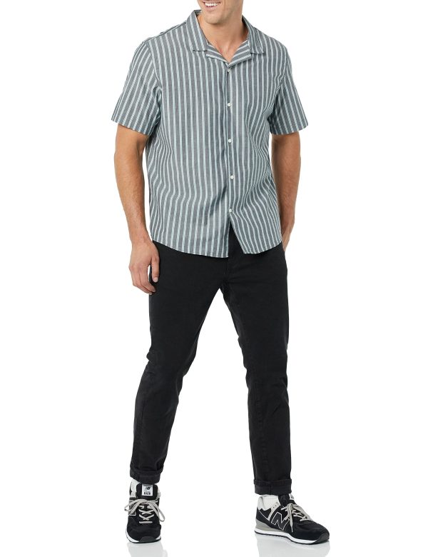Men's Vacation Cotton Button-Down Resort Shirt, Short Sleeve