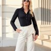 Button Down Shirts for Women Slim fit Long Sleeve Stretch Dress Shirts Work Shirt Wrinkle Free Office Blouses