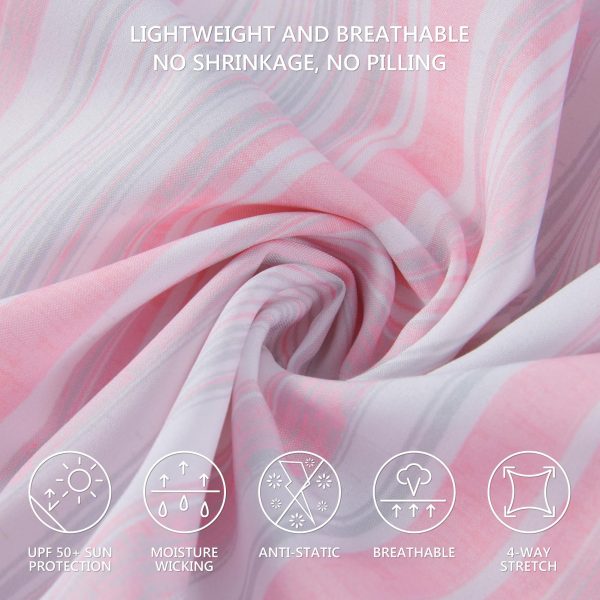 Women’s UPF 50+ Button Down Shirt Dress Collared Long Sleeve Blouse Swimsuit Coverup Boyfriend Shirts Loose Fit