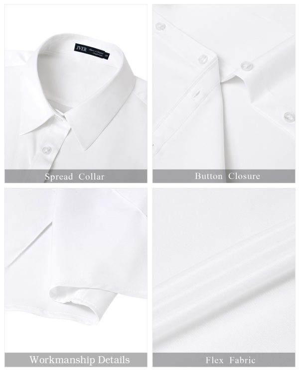 Womens Button Down Shirts Stretch Wrinkle Free Formal Short Sleeve Dress Shirt Summer Work Blouses Business Casual Tops