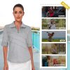811M1-pkpaL.jpg Women's 3/4 Roll Sleeve Golf Tennis Polo Shirts UPF50+ Half Zip Dry Fit Workout Tops Athletic Shirt