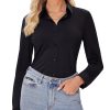 Button Down Shirts for Women Slim fit Long Sleeve Stretch Dress Shirts Work Shirt Wrinkle Free Office Blouses