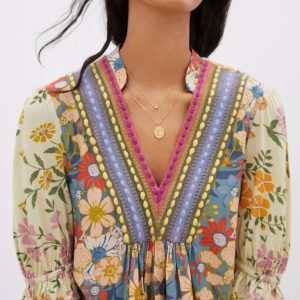 Women’s Summer Causal Boho Blouse Floral V Neck Ruffle Half Puff Sleeve Shirts 2025 Trendy Loose Fit Beach Tops