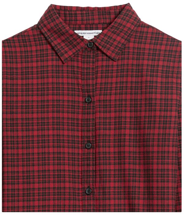 819A9wV7pAL.jpg Women's Classic-Fit Long-Sleeve Lightweight Plaid Flannel Shirt