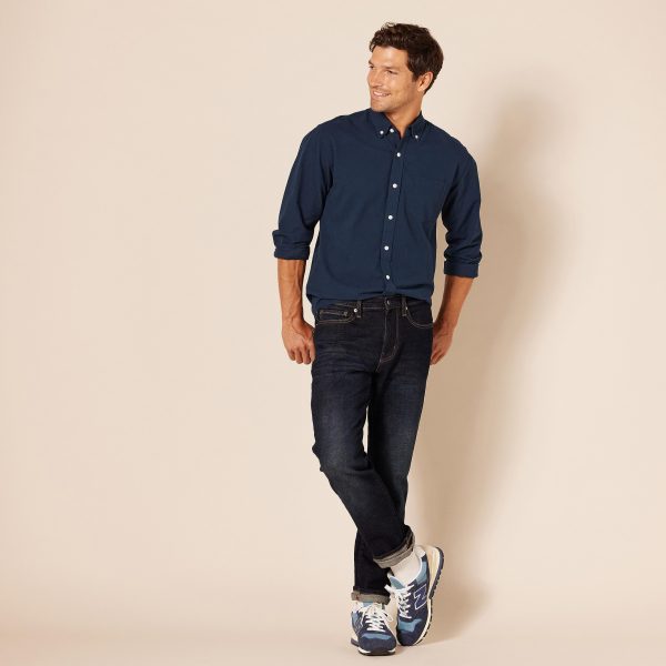Men's Long Sleeve Shirts Casual - Regular-Fit Pocket Oxford