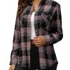 Flannel Shirt Women Plaid Shirts Button Down Long Sleeve Oversized Cotton Boyfriend Casual Roll Up Blouse Tops