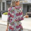 3/4 Sleeve Tunic Tops for Women Loose Fit Dressy Casual Blouse Flowy Shirts to Wear with Leggings S-3XL