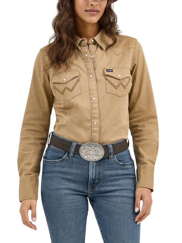 81Fu9aVf9sL.jpg Women's Western Snap Work Long Sleeve Shirt