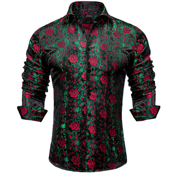81JZl2suBL.jpg Mens Silk Paisley Dress Shirts,Long Sleeve Button Down Shirt Casual Regular Fit Shirt for Men Wedding Party