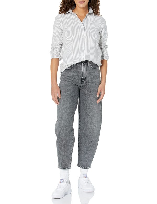 81LRe4We0-L.jpg Women's Long Sleeve Button Down Stretch Oxford Shirt (Available in Plus Size)