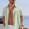 Shirts for Men Short Sleeve Button Down Shirt Casual Summer Beach Shirts