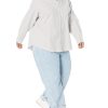 Women's Long Sleeve Button Down Stretch Oxford Shirt (Available in Plus Size)