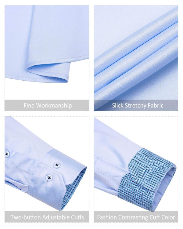 Men's Dress Shirts Long Sleeve Wrinkle-Free Business Casual Button Down Shirt