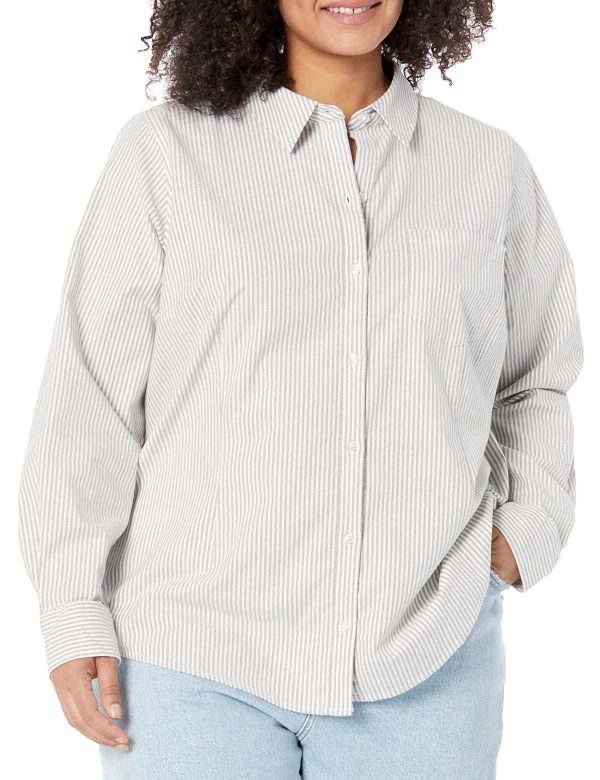 81VpSLszpjL.jpg Women's Long Sleeve Button Down Stretch Oxford Shirt (Available in Plus Size)
