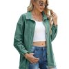 Womens Corduroy Button Down Shirt Casual Oversized Long Sleeve Blouses Tops