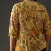 Women’s Summer Causal Boho Blouse Floral V Neck Ruffle Half Puff Sleeve Shirts 2025 Trendy Loose Fit Beach Tops