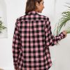 Plaid Shirts for Women Casual Button Down Flannel Shirt Plus Size Roll Up Long Sleeve Checkered Blouse Tops
