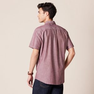 Men's Regular-Fit, Short-Sleeve Button-Down Chambray Shirt